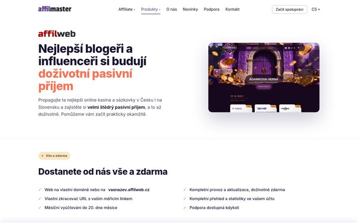 Screenshot of affilweb.cz