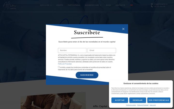 Screenshot of affincapital.eu