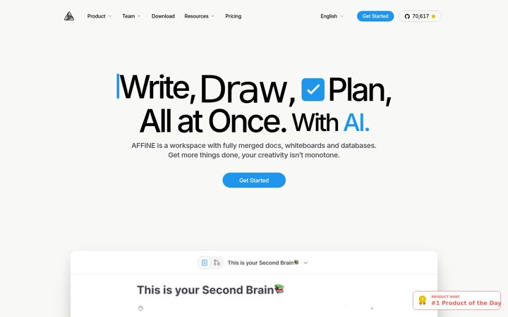 Screenshot of affine.pro