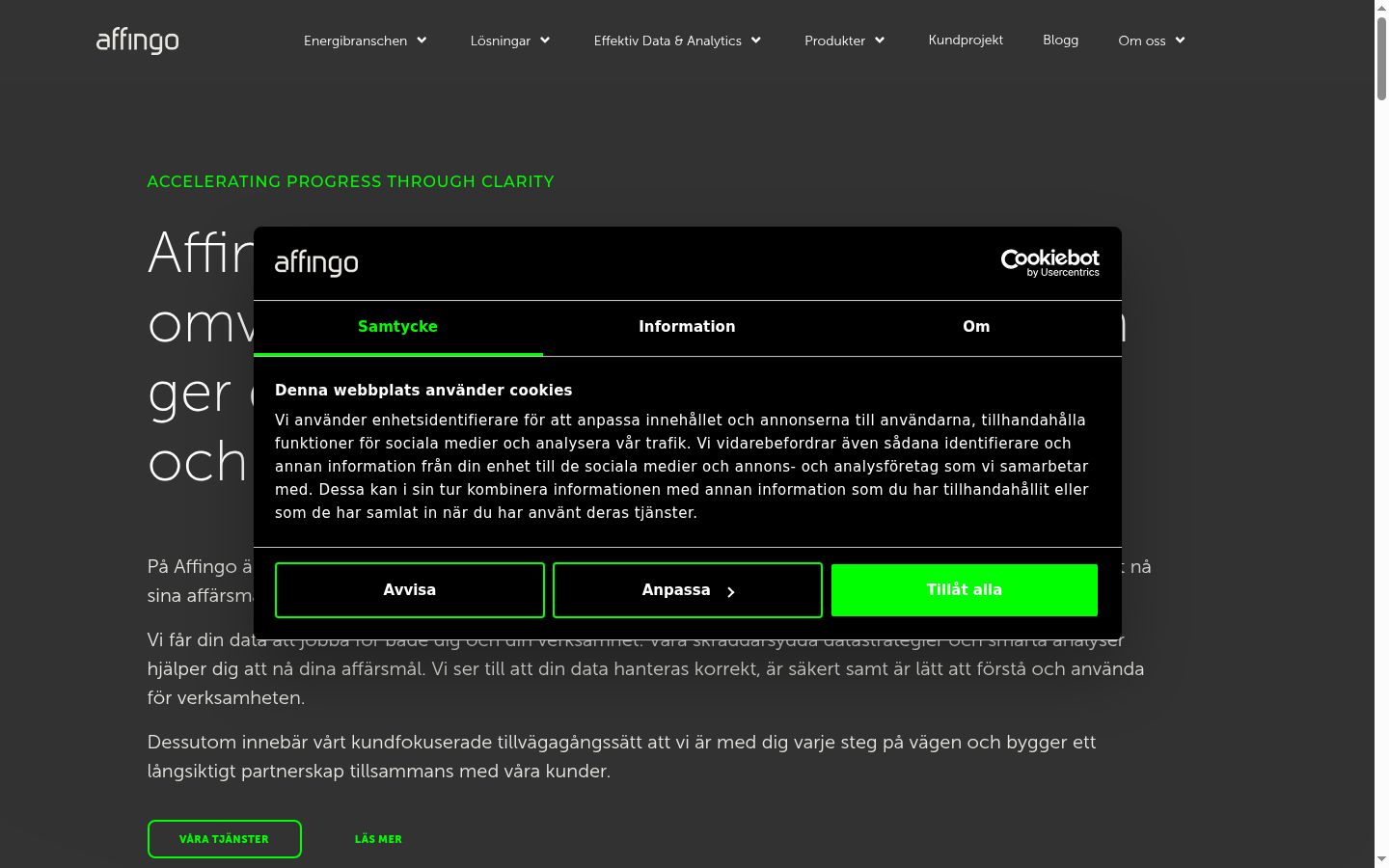 Capture d'écran de la bannière de consentement affichée avant toute interaction