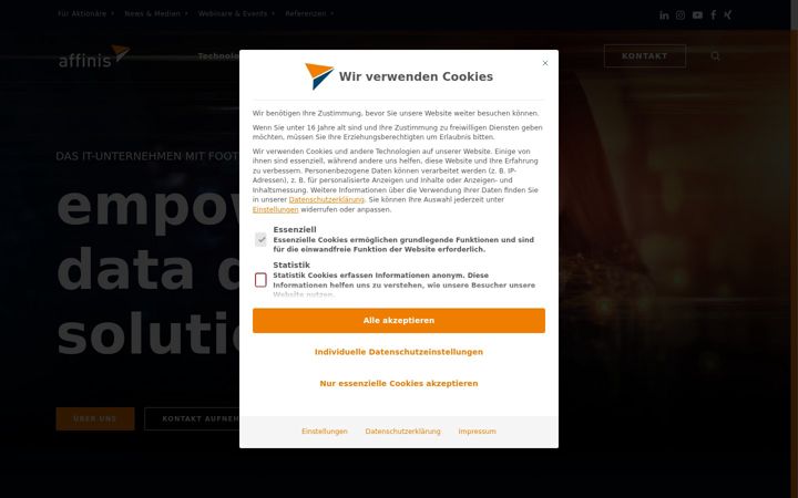 Screenshot of affinis.de