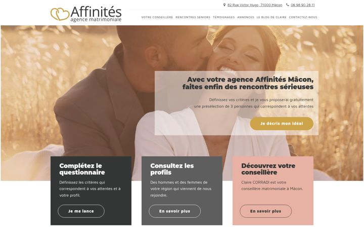 Snímek obrazovky affinites-macon.fr