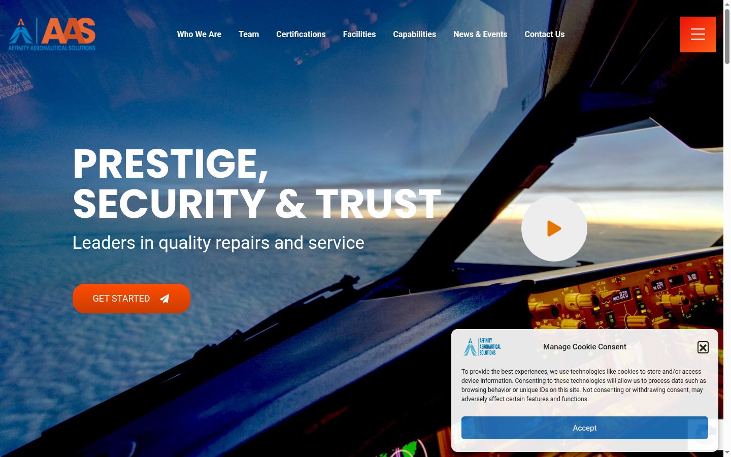 Screenshot of the consent banner shown before any interaction