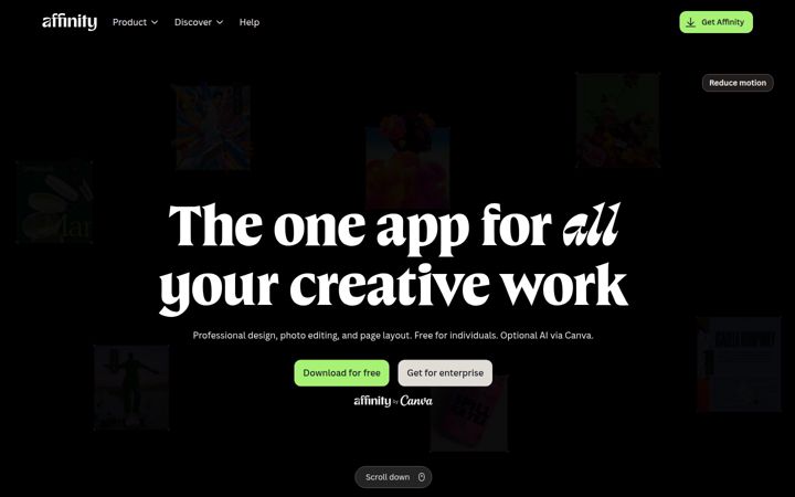 Screenshot of affinity.studio