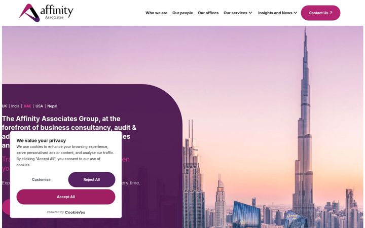 Screenshot von affinityassociates.com
