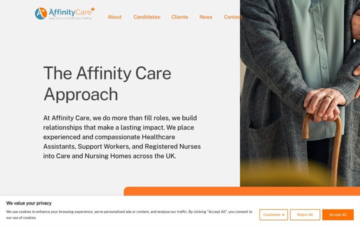 Screenshot von affinitycareuk.com
