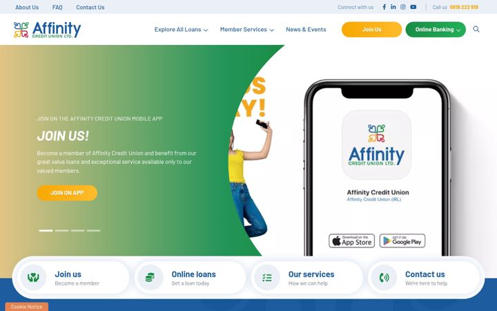 Screenshot of affinitycu.ie