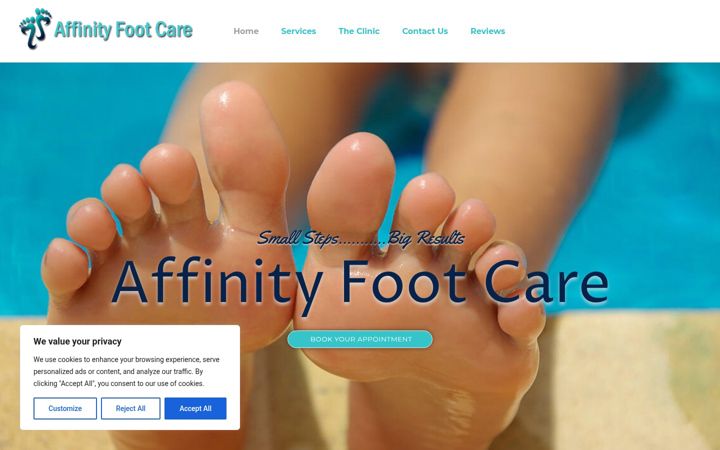 Posnetek zaslona affinityfootcare.co.uk