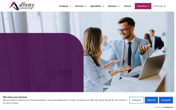 Screenshot of affinityoutsourcing.net
