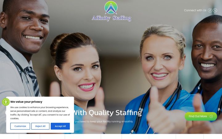 Screenshot of affinitystaffsolutions.com
