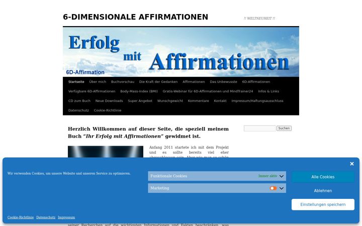 Screenshot von affirmation-power.de