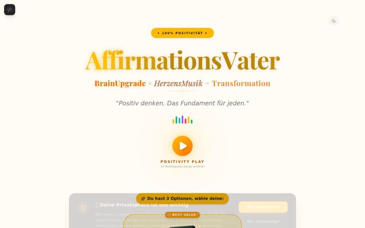Skærmbillede af affirmationsvater.de
