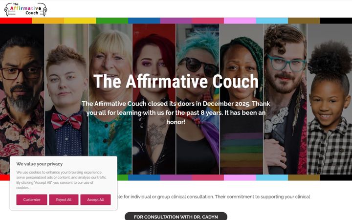Screenshot of affirmativecouch.com