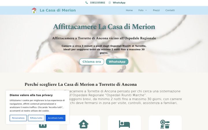 Screenshot ta' affittacamere-lacasadimerion.it