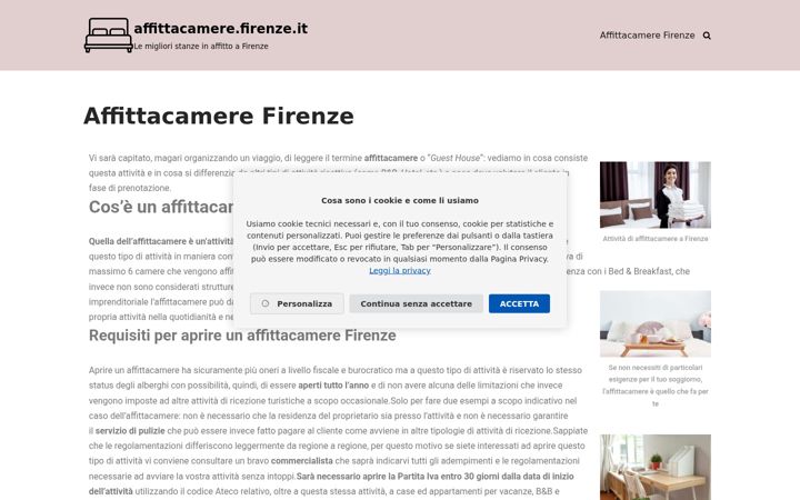Posnetek zaslona affittacamere.firenze.it