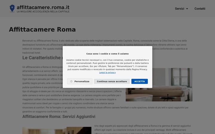 Posnetek zaslona affittacamere.roma.it