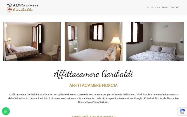 Posnetek zaslona affittacameregaribaldinorcia.it