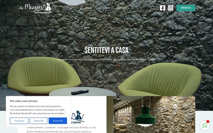 Screenshot von affittacamerelamaison.it