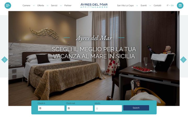 Skärmbild av affittacameresanvitolocapo.it