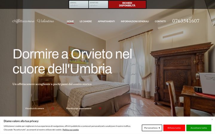 Ekrano kopija affittacamerevalentina.com