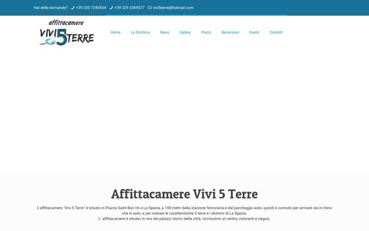 Skärmbild av affittacamerevivi5terre.it