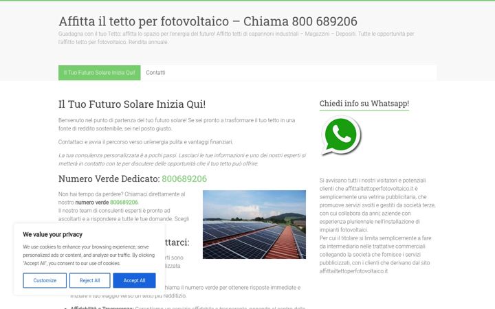 Skärmbild av affittailtettoperfotovoltaico.it