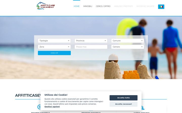 Skärmbild av affitticasevacanza.it