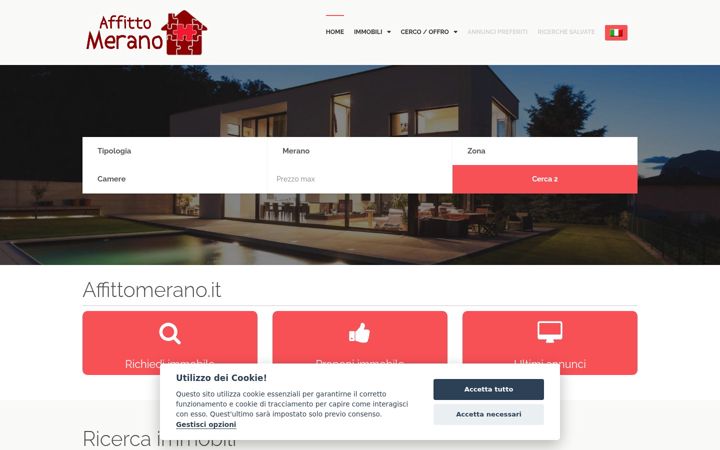 Screenshot of affittomerano.it