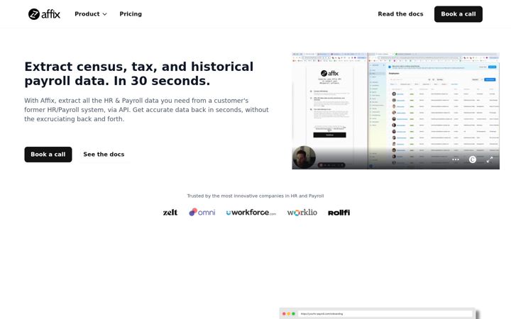 Screenshot of affixapi.com