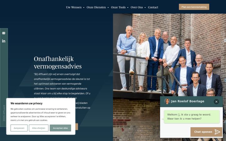 Screenshot of affluent.nl