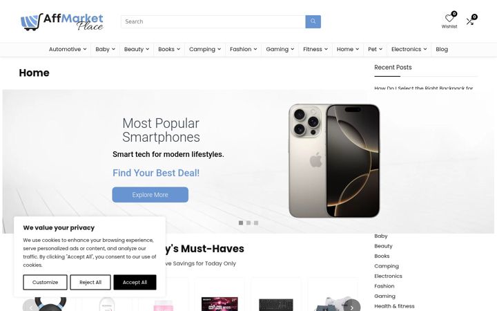 Screenshot of affmarketplace.com