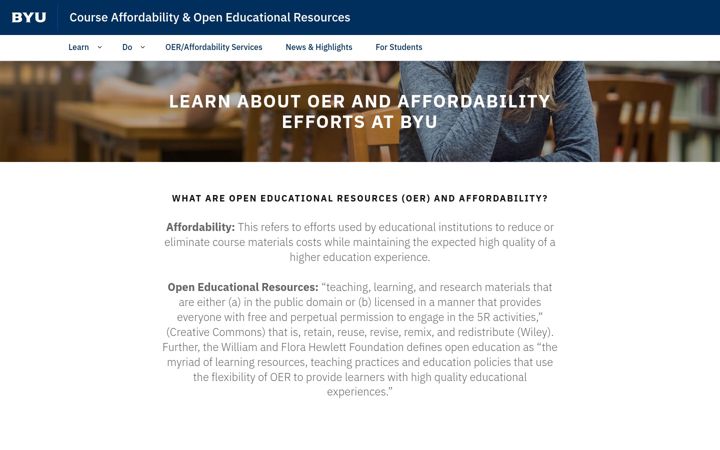 Capture d'écran de affordability.byu.edu