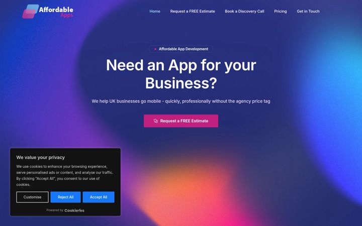 Ekrano kopija affordableapps.co.uk