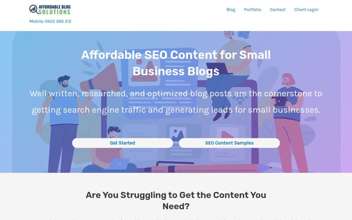 Screenshot of affordableblogsolutions.com