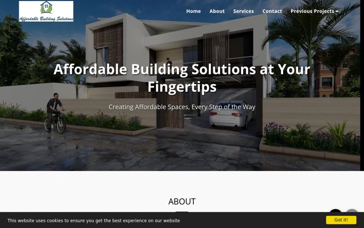 Screenshot of affordablebuilding.co.za