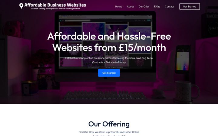 Snimka zaslona za affordablebusinesswebsites.co.uk