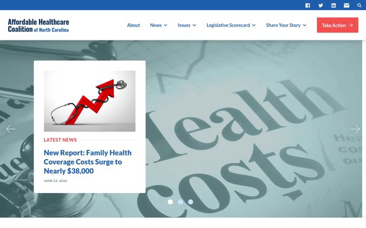 Screenshot of affordablecarenc.com