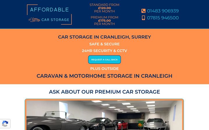 Captura de pantalla de affordablecarstorage.co.uk