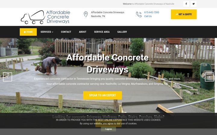 Ekrano kopija affordableconcretedrivewaystn.com