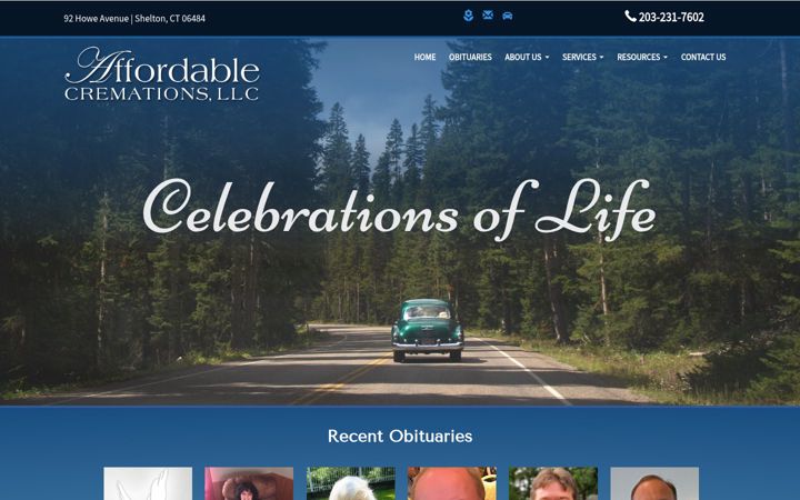 Screenshot of affordablecremationsshelton.com