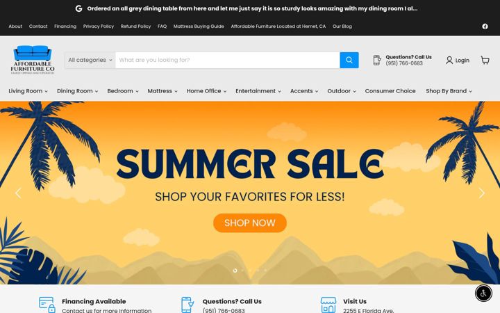 Screenshot of affordablefurnitureco.com