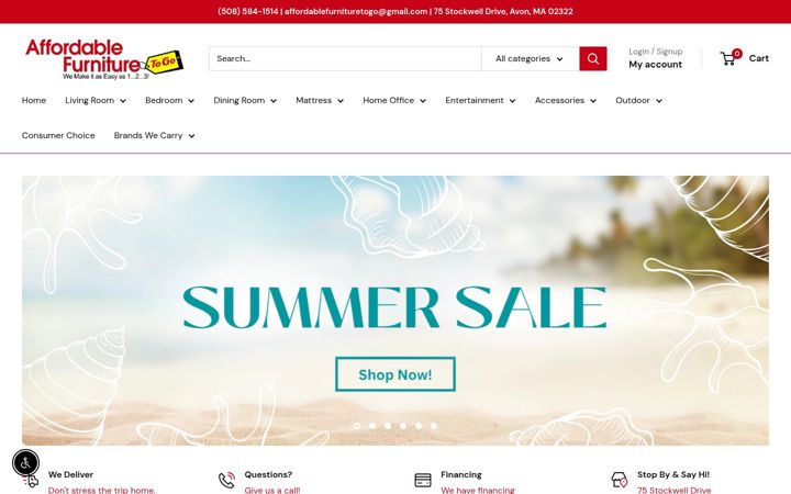 Screenshot of affordablefurnituretogo.com