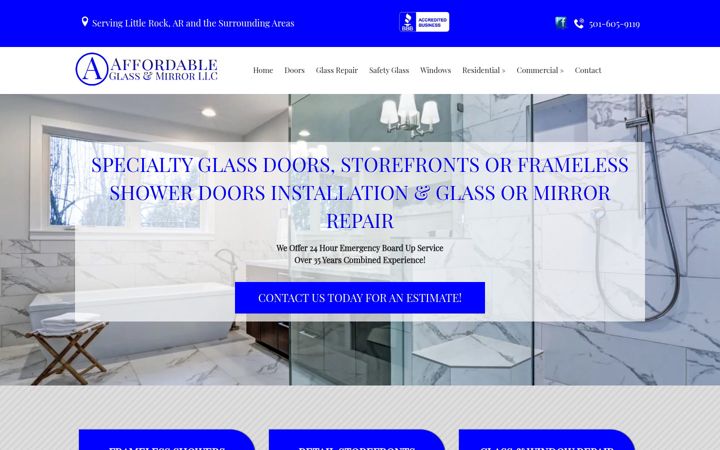 Snímek obrazovky affordableglassmirror.com