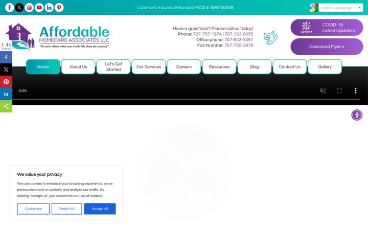 Snímek obrazovky affordablehomecareassociates.com
