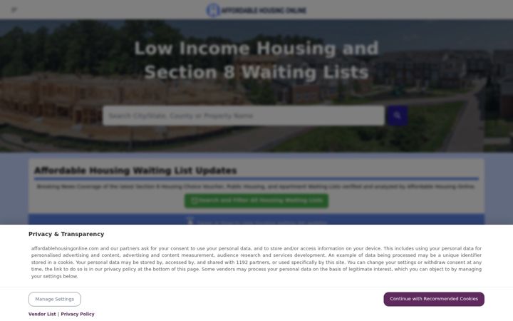 Screenshot of affordablehousingonline.com