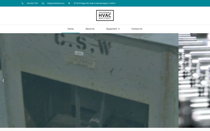 Snímek obrazovky affordablehvacmachinery.com