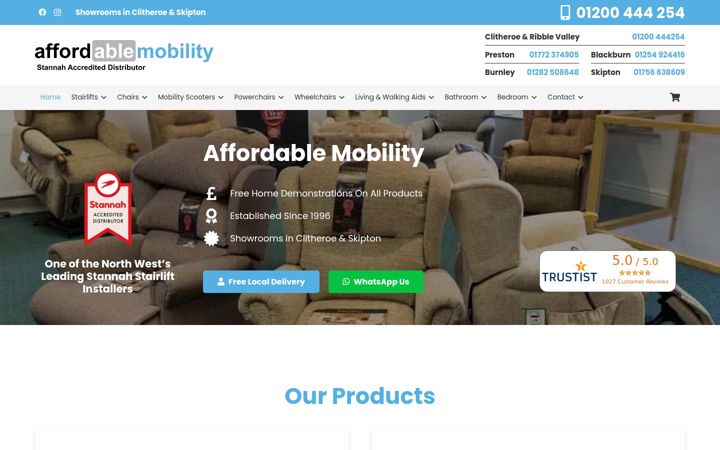 Screenshot di affordablemobility.co.uk