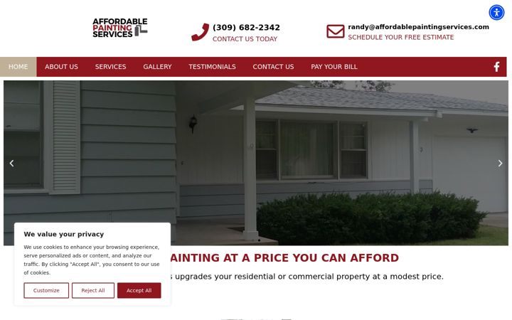 Screenshot of affordablepaintingservices.com