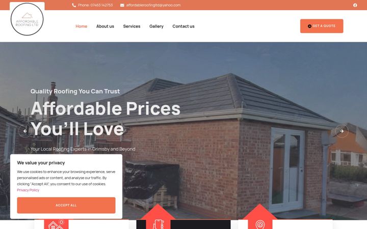 Screenshot of affordableroofingltd.co.uk