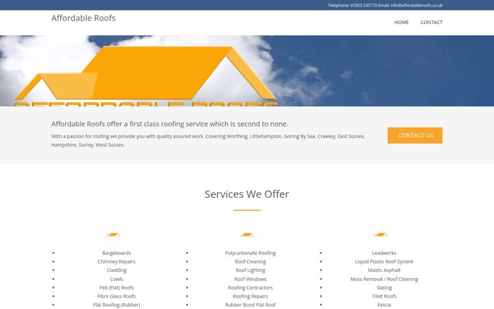 Screenshot of affordableroofs.co.uk